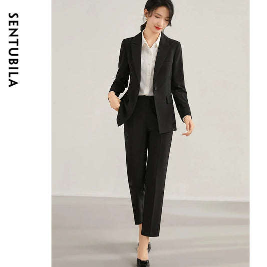 AMEHE Women’s Office Blazer & Pants Set – Stylish 2-Piece Outfit