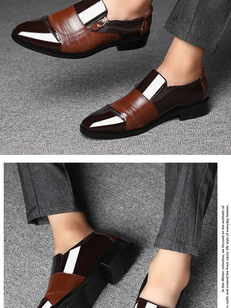 Men’s Business Formal Shoes – Classic Black Oxford Slip-On