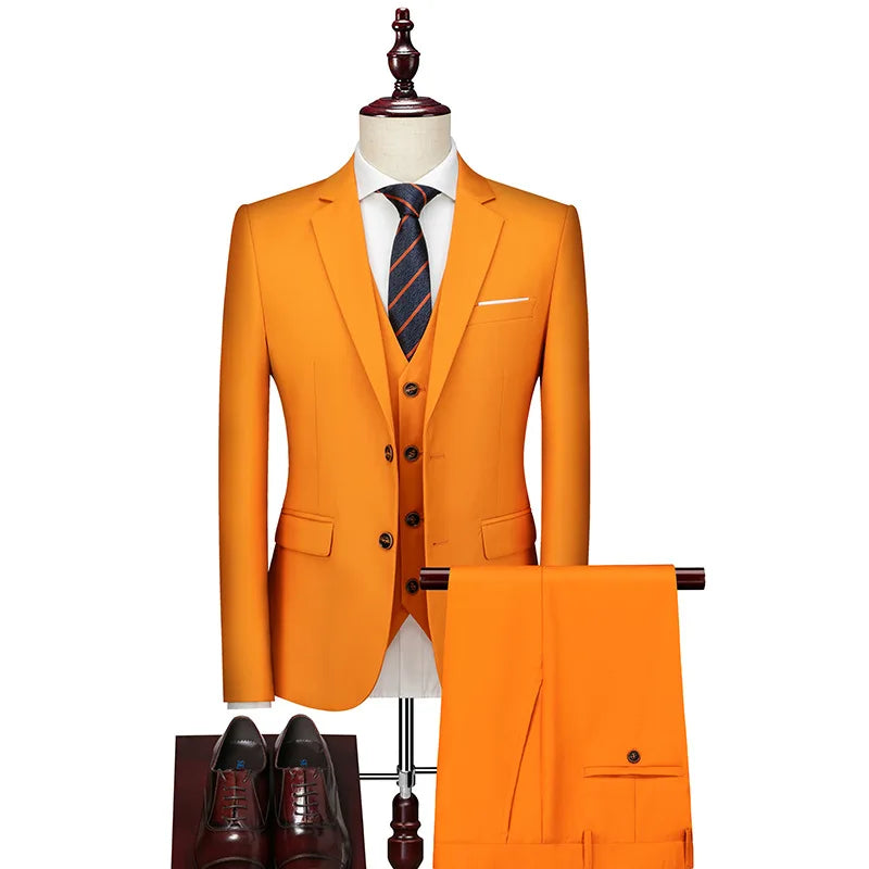 AMEHE Men’s Slim Business Suit Set