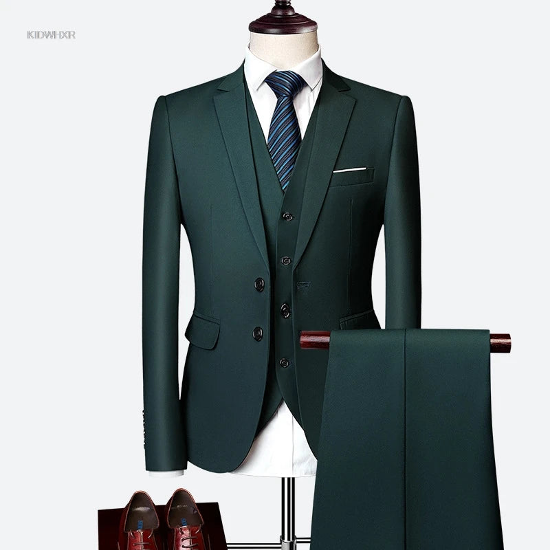 AMEHE Men’s Slim Business Suit Set