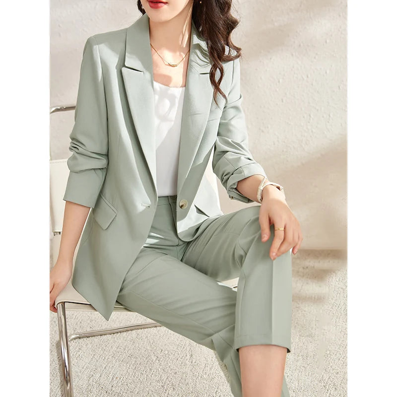 AMEHE Women’s Office Blazer & Pants Set – Stylish 2-Piece Outfit