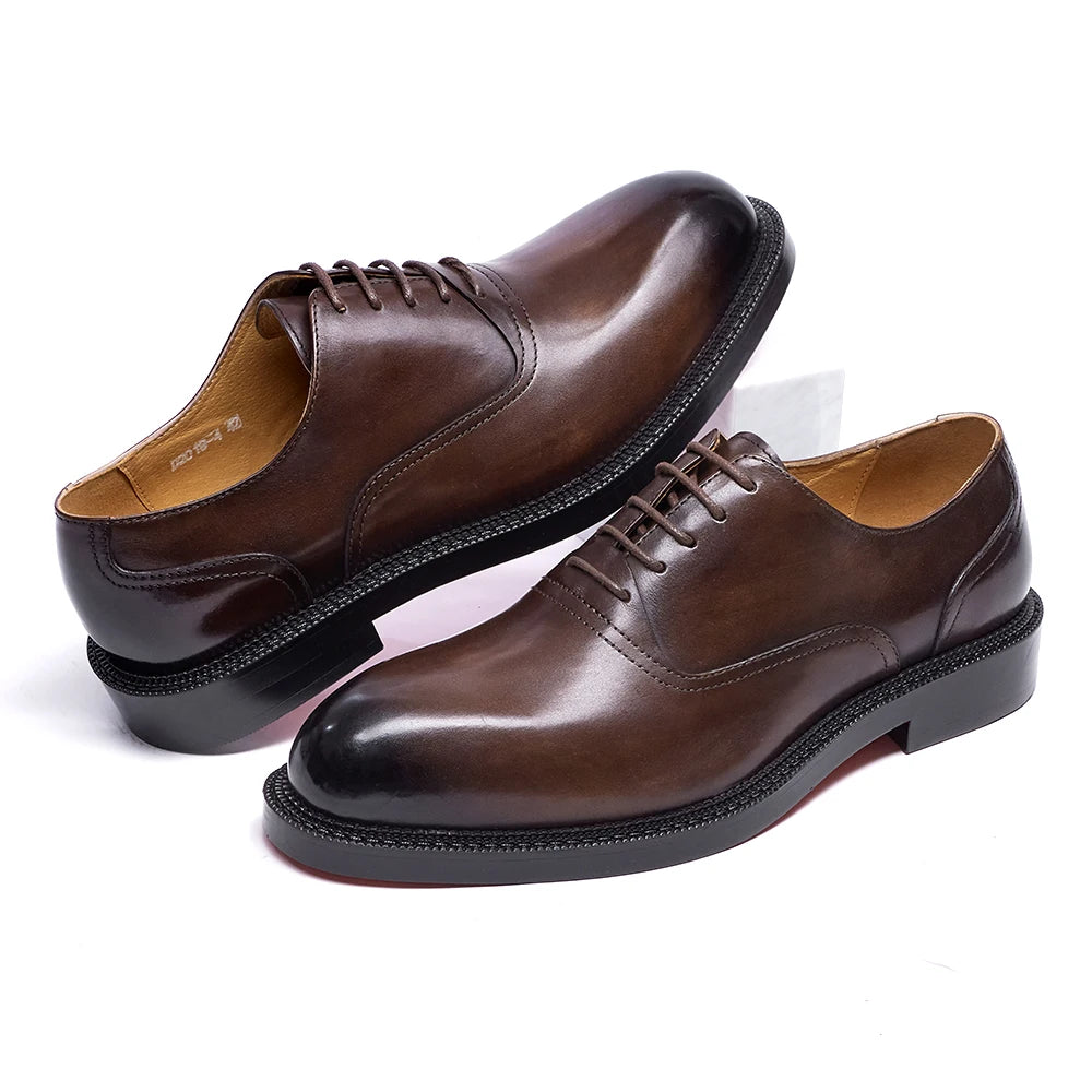 Men’s Formal Office Shoes – Solid Color Oxford Leather
