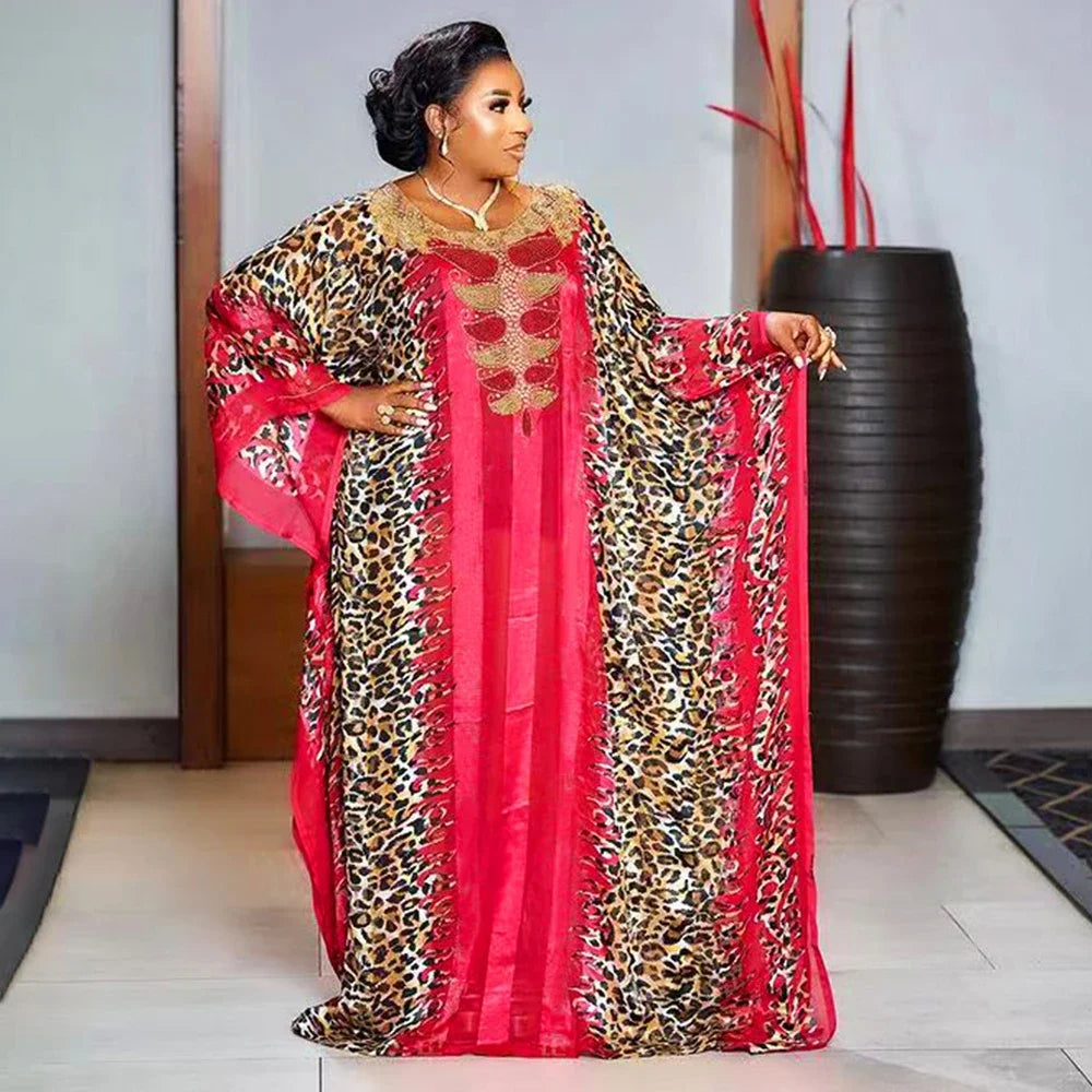 Women’s African Print Maxi Dress – Elegant Dashiki-Inspired Boubou & Abaya Style Gown