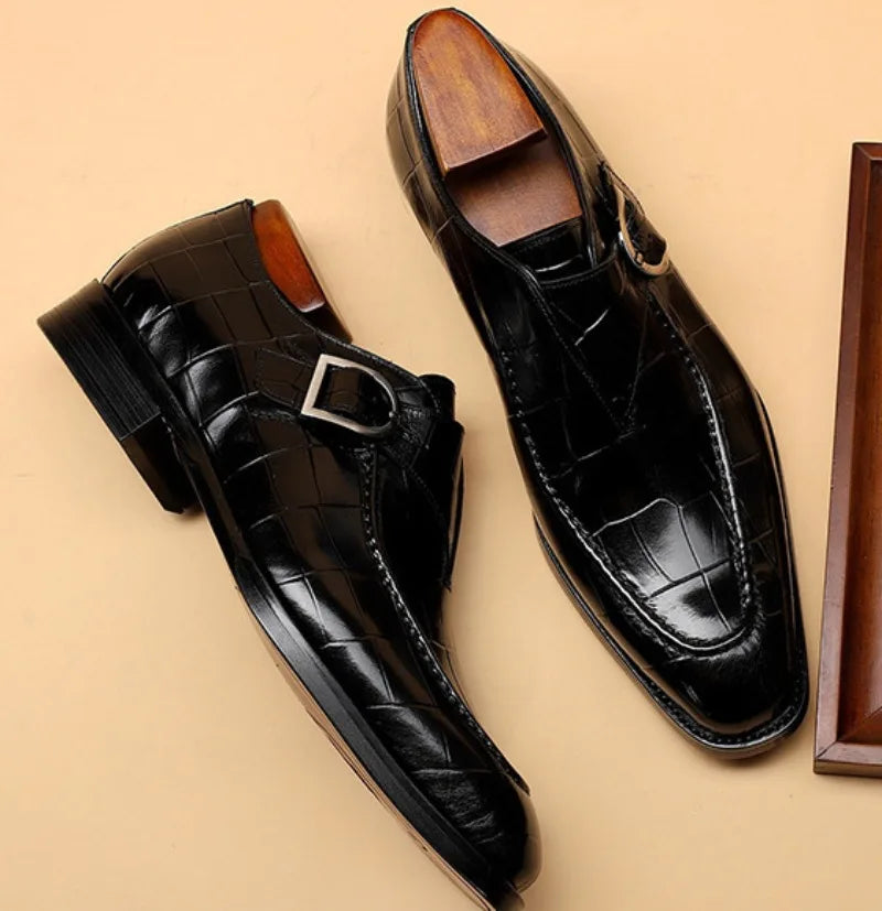 Men’s Business Oxford Shoes – Retro Carved Leather, Large Size