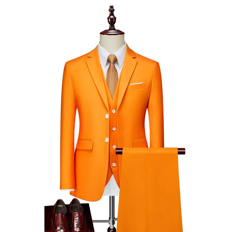 AMEHE Men’s Slim Business Suit Set
