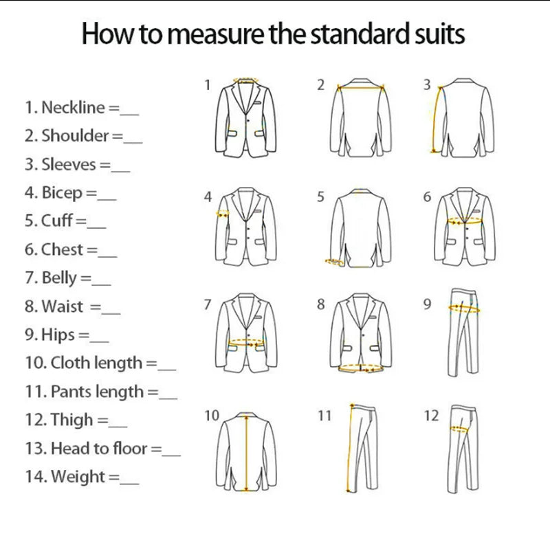 AMEHE Men’s Luxury 3-Piece Suit
