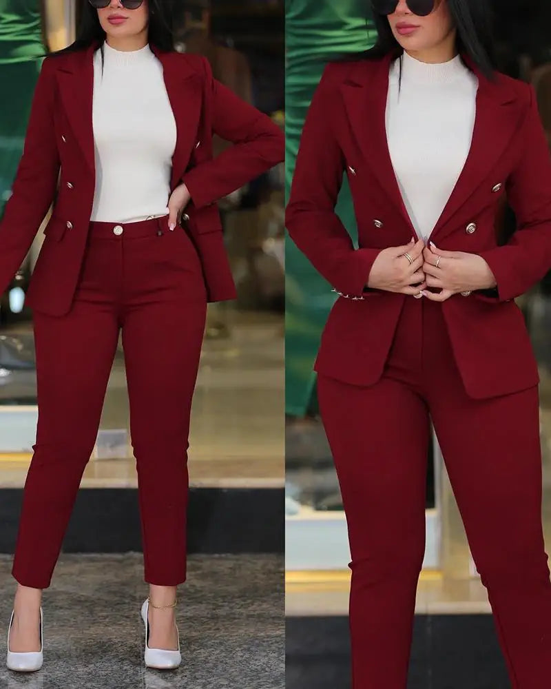 AMEHE Women’s Luxury 2-Piece Office Suit Set