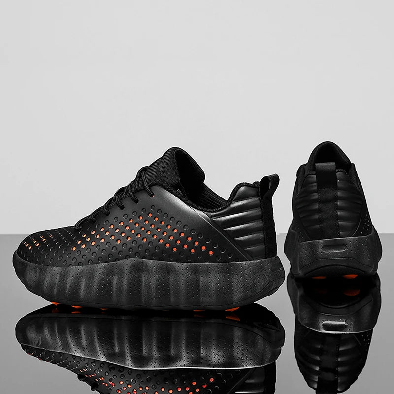 Men’s Cushioned Running Shoes – Breathable Thick Sole Non-Slip Sneakers