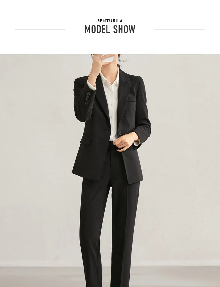 AMEHE Women’s Office Blazer & Pants Set – Stylish 2-Piece Outfit