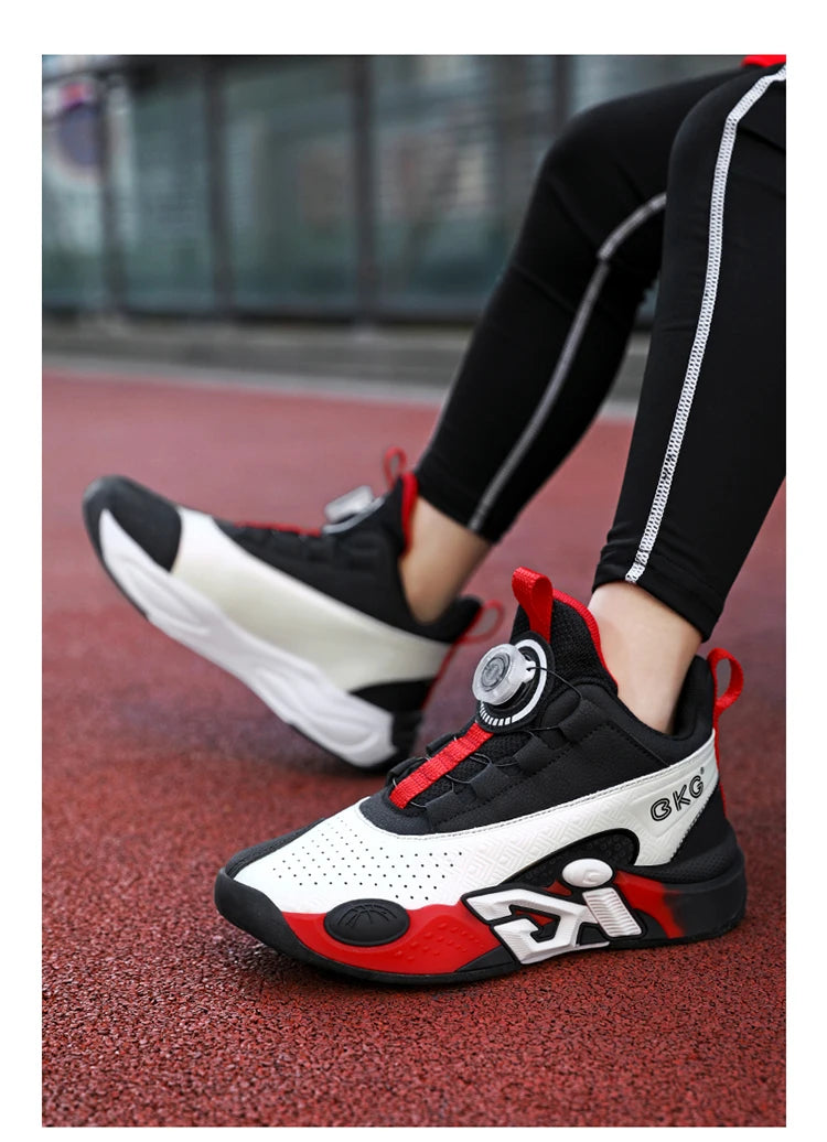 Children’s Youth Basketball Sneakers – Breathable Leather Footwear