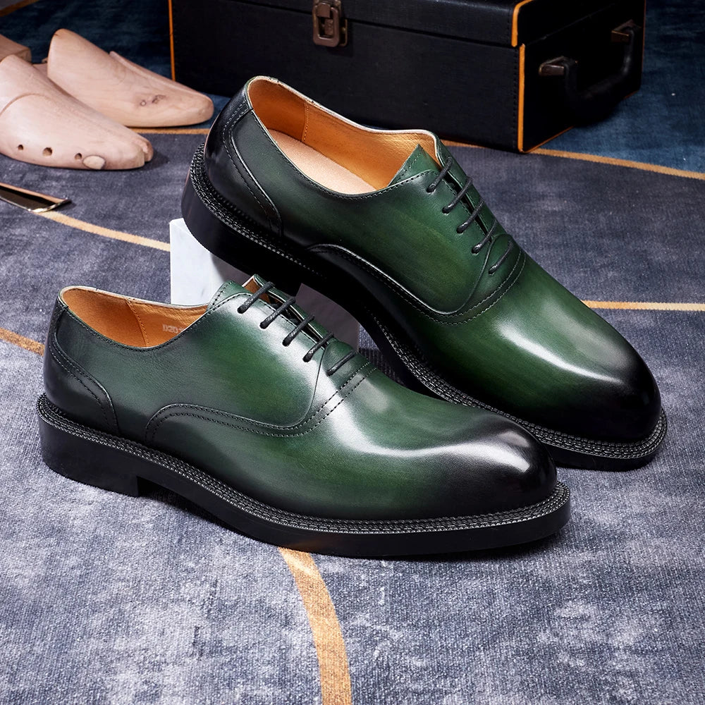 Men’s Formal Office Shoes – Solid Color Oxford Leather