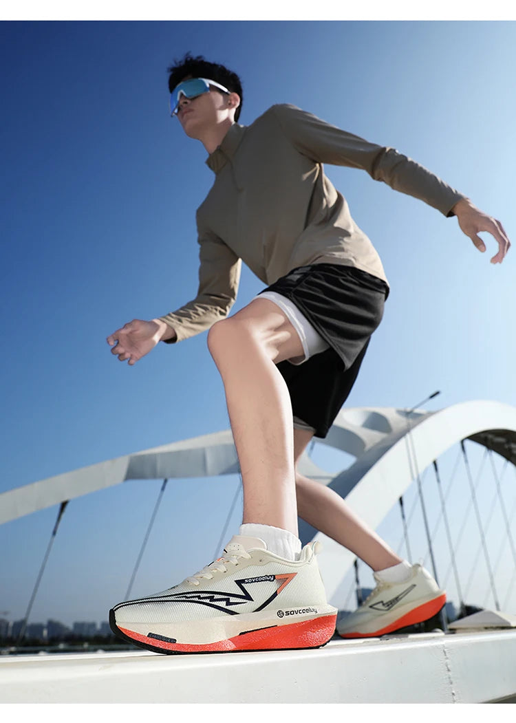 Carbon Plate Running Shoes – Lightweight Breathable Marathon Sneakers for Men & Women, Athletic Non-Slip Training Shoes