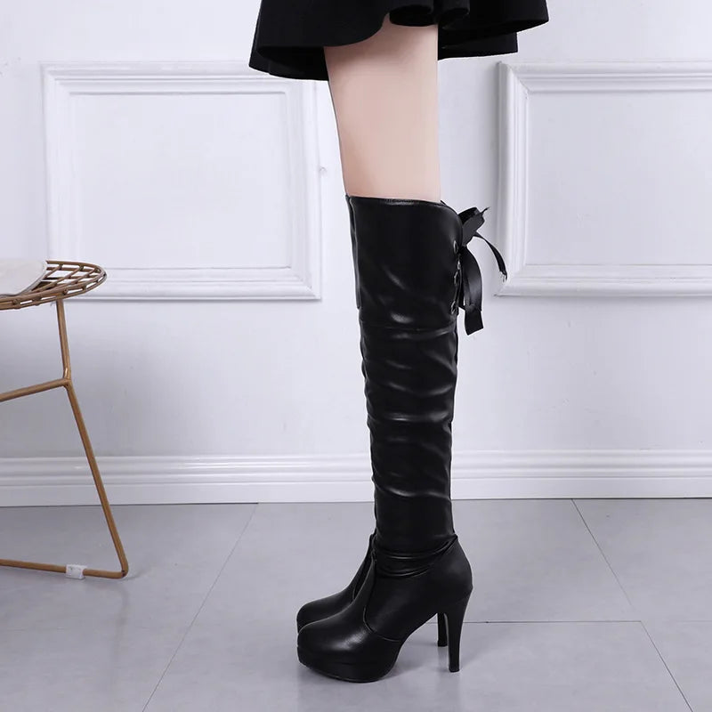 Ladies’ Autumn Boots – Soft Leather, Red Sole Luxury