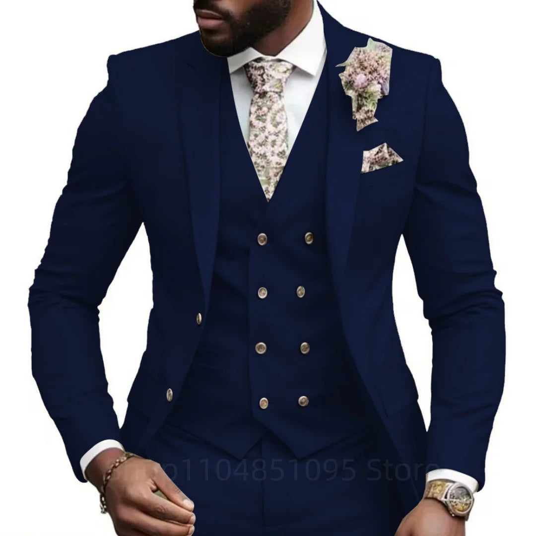 AMEHE Cool high quality 3Pcs Elegant Suits for Men
