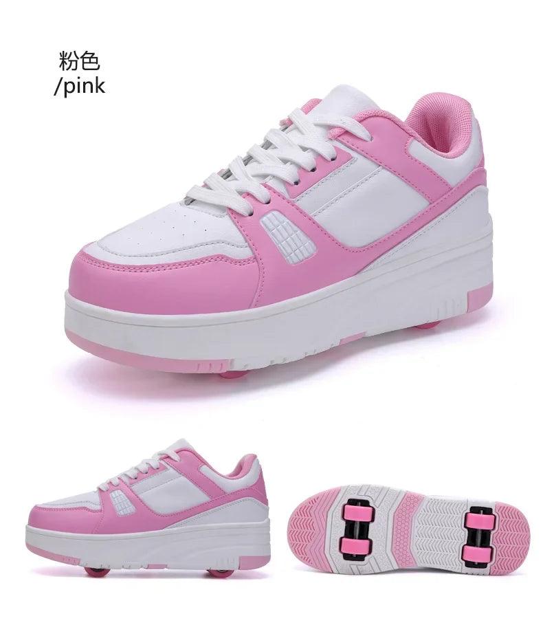 Boys & Girls 4-Wheel Skate Sneakers – Fashionable & Fun