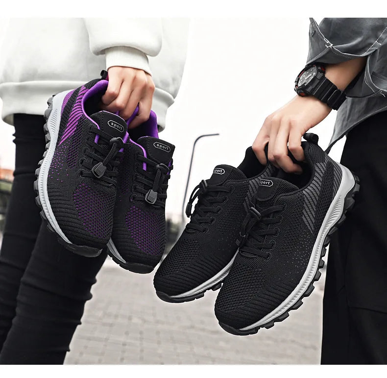 Women’s Platform Lace-Up Sneakers – Casual Running & Vulcanized Shoes