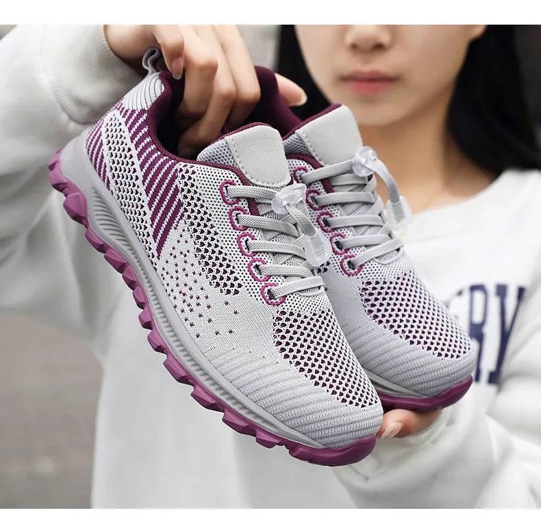 Women’s Platform Lace-Up Sneakers – Casual Running & Vulcanized Shoes