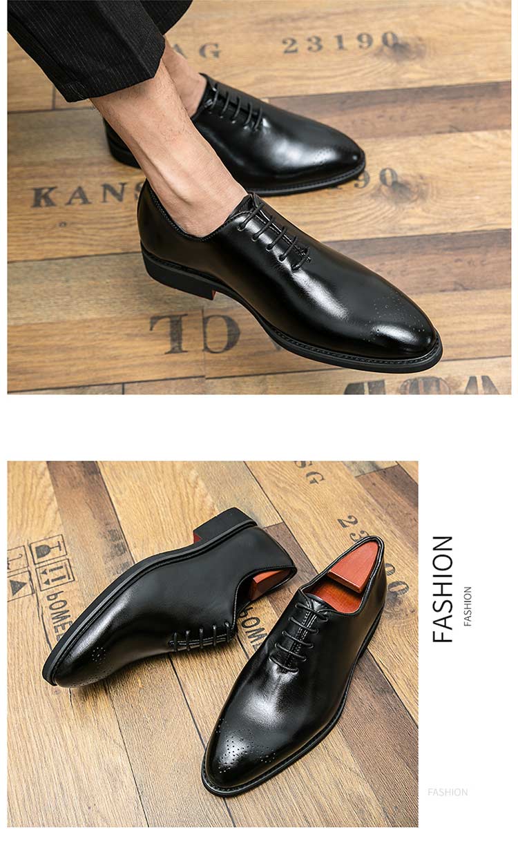 Classic Men’s Dress Shoes – Round-Toe Lace-Up Brogues