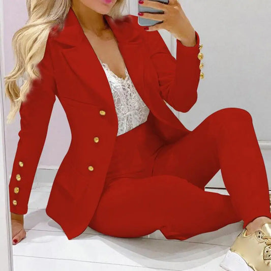 AMEHE Women’s 2-Piece Office Work Suit – Cardigan & Pants