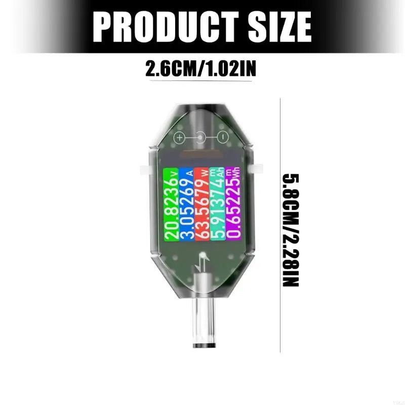 Digital Battery Tester Meter – Real-Time Current & Power Monitor with Rotatable Color Display