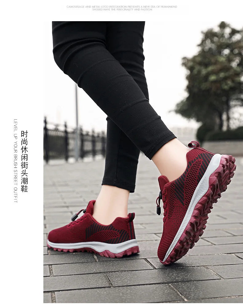 Women’s Platform Lace-Up Sneakers – Casual Running & Vulcanized Shoes