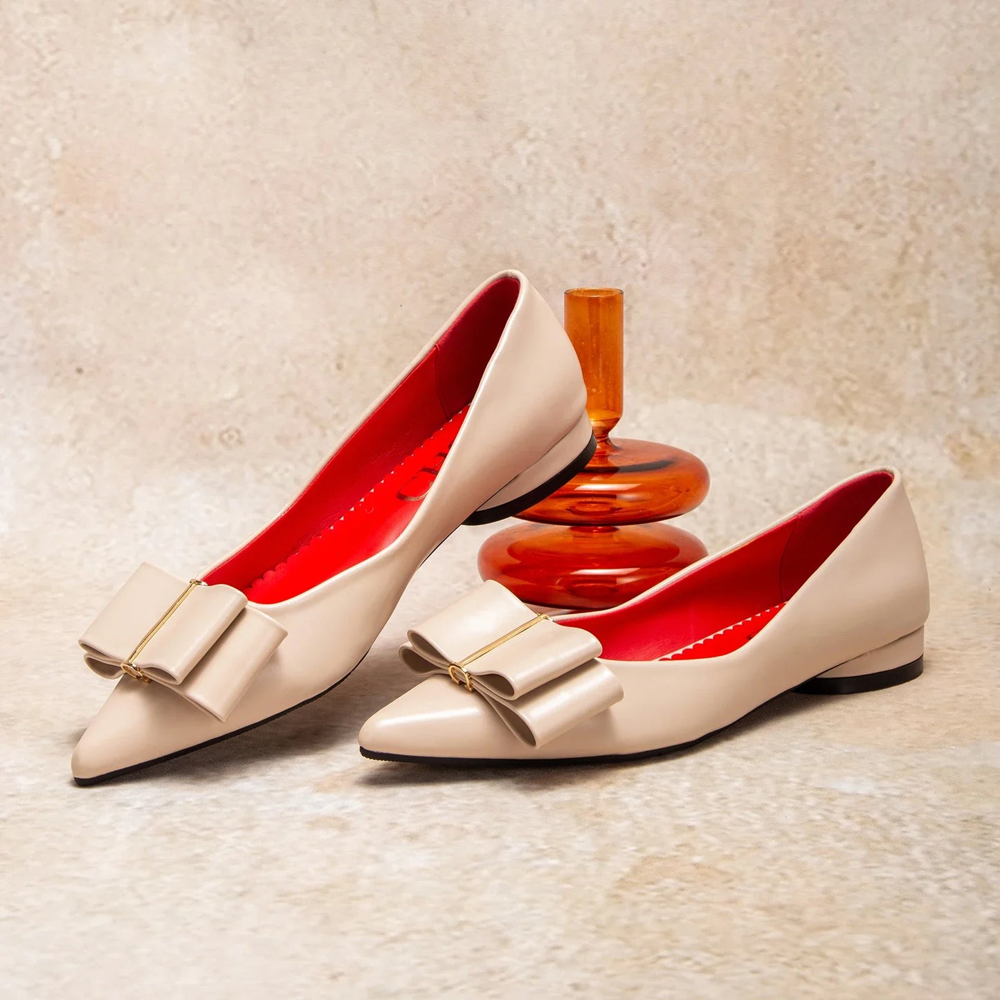 Women’s Fashion Flats – PU Leather, Bowknot Design