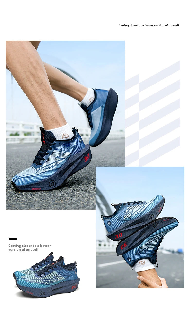 Carbon Plate Running Shoes – Lightweight Breathable Marathon Sneakers for Men & Women, Non-Slip Athletic Training Shoes