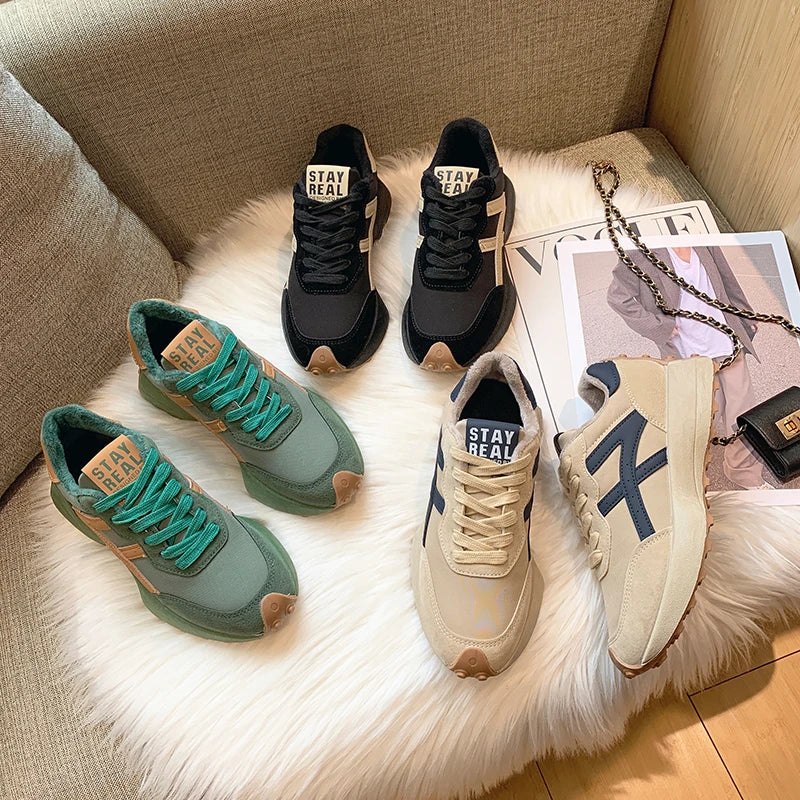 Ladies’ Fashion Platform Sneakers – Casual Running Shoes