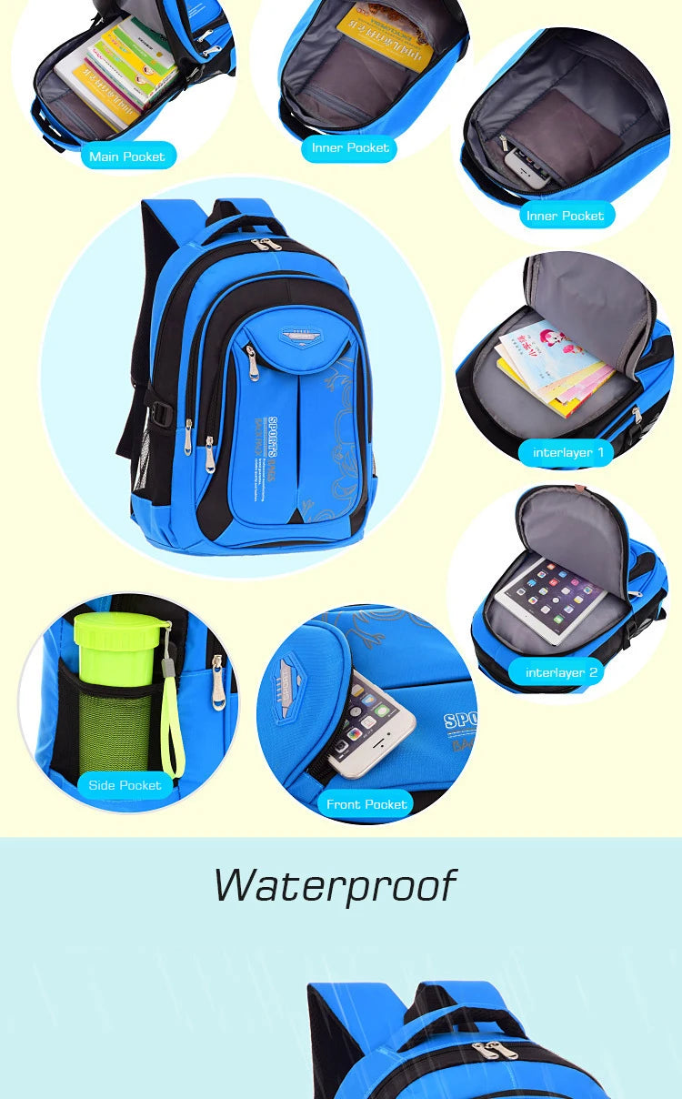 Boys School Backpack – Durable & Spacious for Kids & Teens