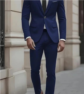 AMEHE Men’s Slim 2-Piece Formal Suit – Spring to Winter
