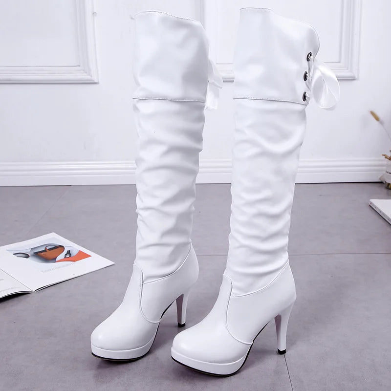Ladies’ Autumn Boots – Soft Leather, Red Sole Luxury