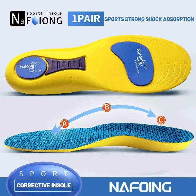 Orthopedic Sport Insoles for Shoes – Shock Absorption Breathable Deodorant Cushion Insoles for Running, Walking & Daily Comfort (Men & Women)