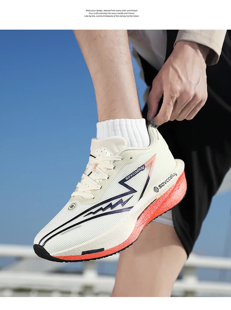 Carbon Plate Running Shoes – Lightweight Breathable Marathon Sneakers for Men & Women, Athletic Non-Slip Training Shoes