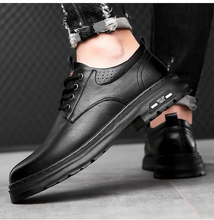 Men’s Retro Platform Loafers – Spring/Autumn Casual Shoes