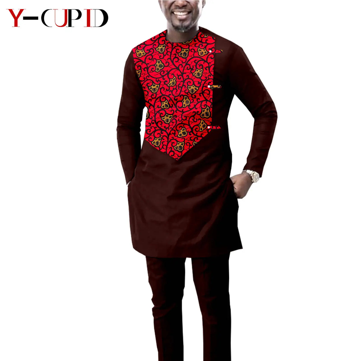 African Matching Couple Outfits | Dress, Headwrap & Men’s Dashiki Set