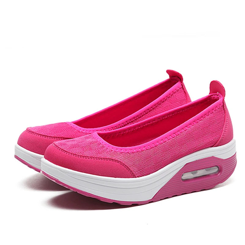 Ladies’ Wedge Platform Sneakers – Big Size Comfortable Shoes