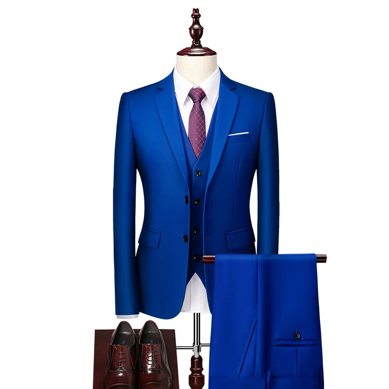 AMEHE Men’s Slim Business Suit Set