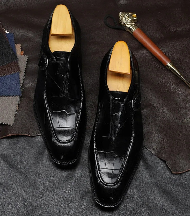 Men’s Business Oxford Shoes – Retro Carved Leather, Large Size