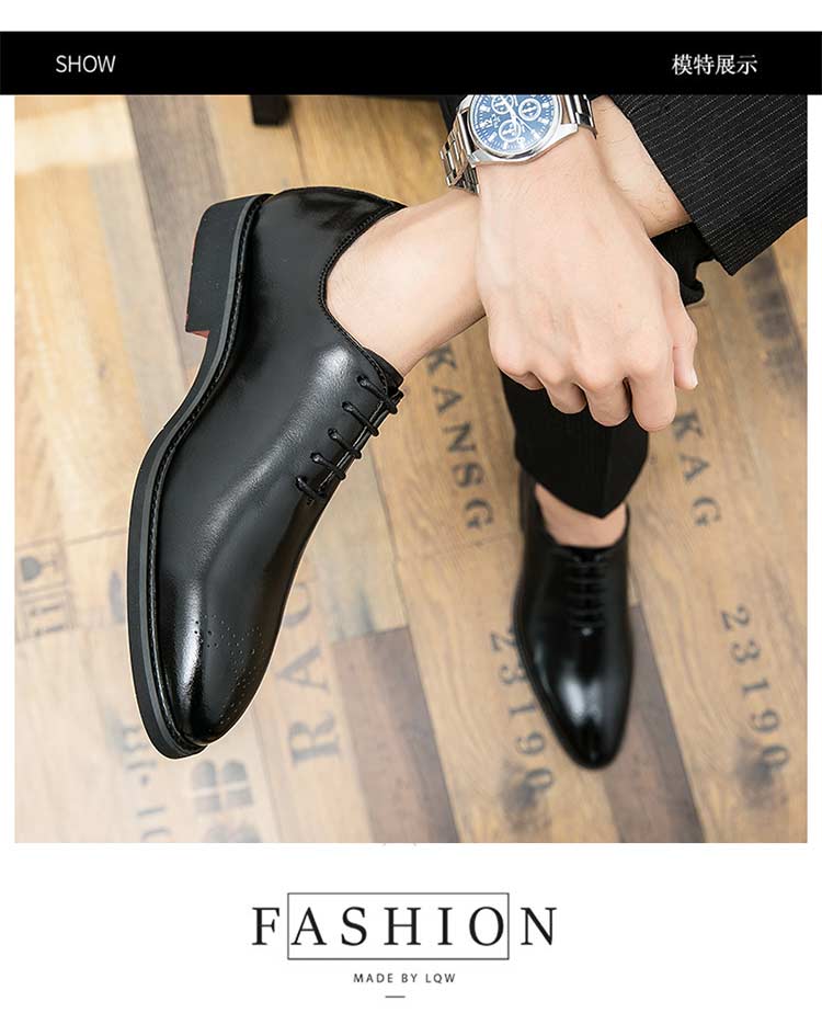 Classic Men’s Dress Shoes – Round-Toe Lace-Up Brogues