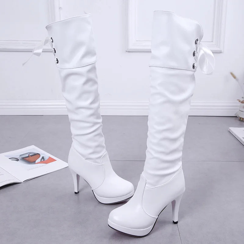 Ladies’ Autumn Boots – Soft Leather, Red Sole Luxury