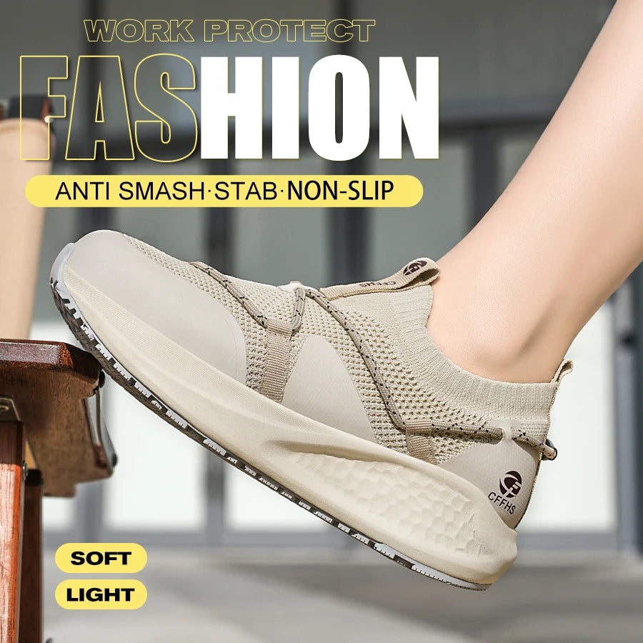 Platform Steel Toe Safety Shoes – Comfortable Work Sneakers