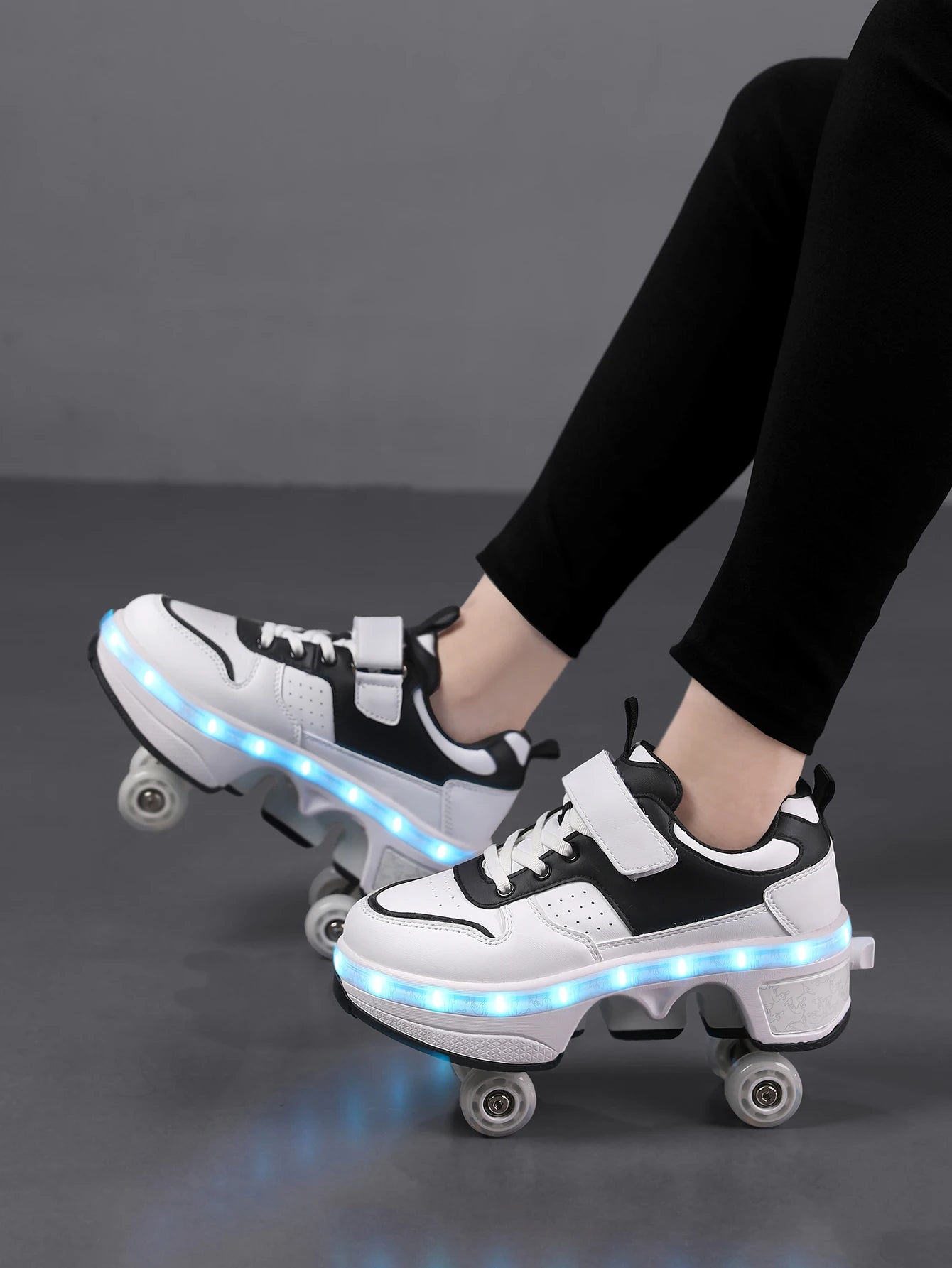 Kids Light-Up Roller Shoes – Automatic Bouncing Wheel Sneakers for Walking, Sports & Outdoor Play