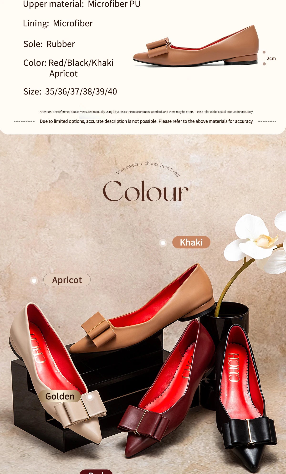 Women’s Fashion Flats – PU Leather, Bowknot Design