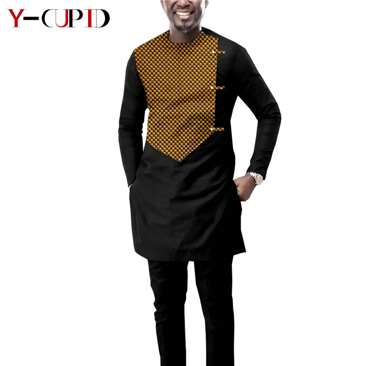 African Matching Couple Outfits | Dress, Headwrap & Men’s Dashiki Set