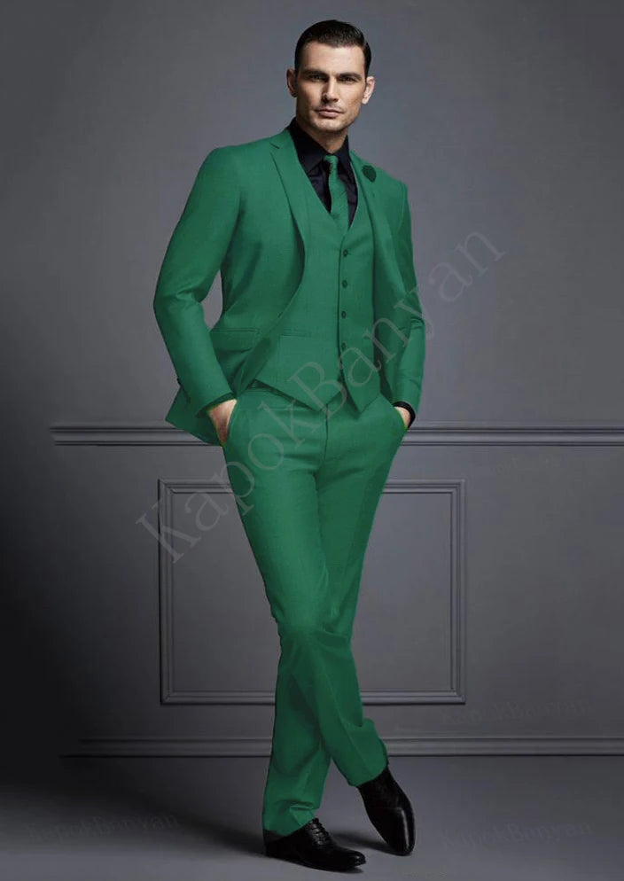 AMEHE Men’s Grey Slim Fit 3-Piece Suit