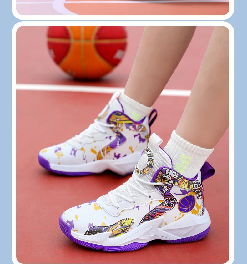 Children’s Basketball Shoes – High-Top, Anti-Slip Trainers