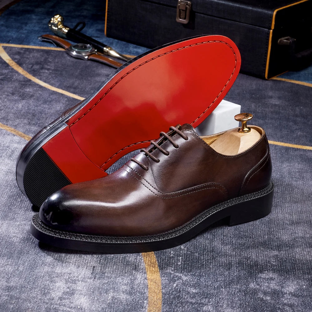 Men’s Formal Office Shoes – Solid Color Oxford Leather