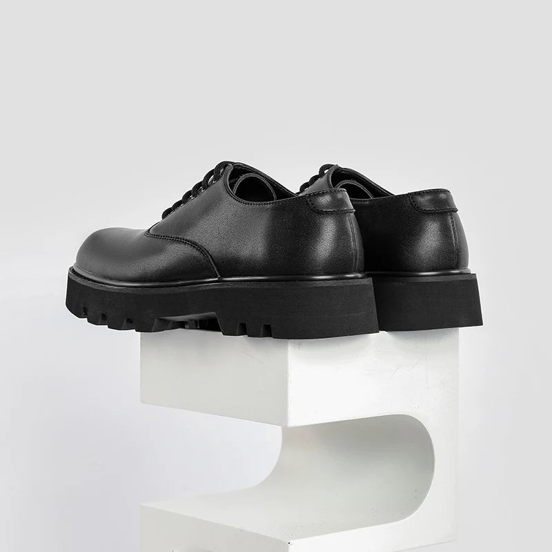 Men’s Summer Business Shoes – Solid Color Leather Low-Tops