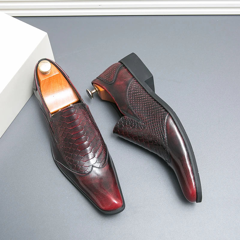 Men’s Shiny Leather Chelsea Shoes – Elegant & Versatile Footwear