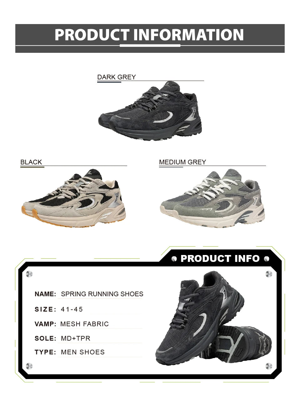 Men’s Running Shoes – Lightweight Breathable Mesh Sneakers for Walking, Training & Outdoor Sports